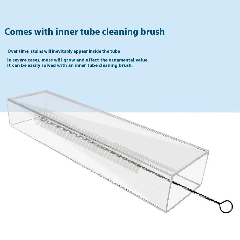 Aquarium precise feeding dish set with plastic feeding tubes, cleaning brush and feed spoon