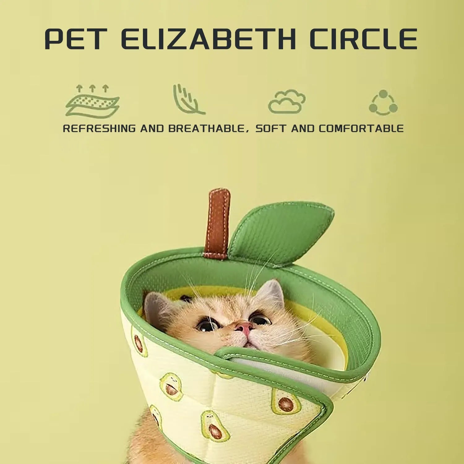 Soft EPE foam cat cone collar with adjustable strap for post-surgery recovery protection