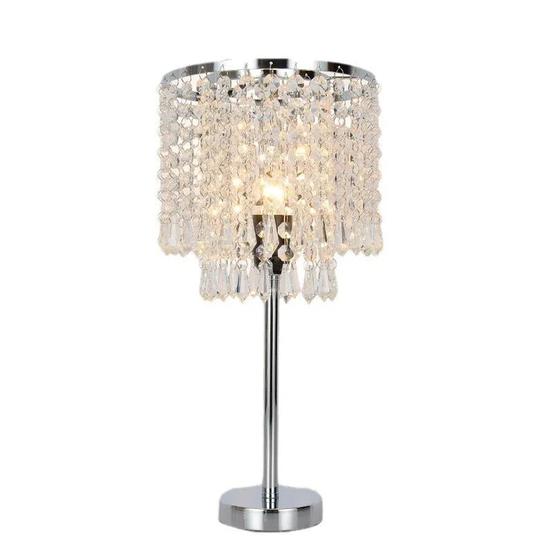 Rechargeable crystal decorative table lamp 20x42cm modern simplicity style on bedside table