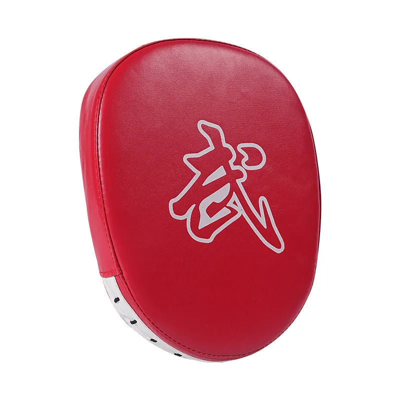 Boxing punch mitts and target pads for Sanda and Muay Thai training, available in curved or flat designs with multiple colour options.
