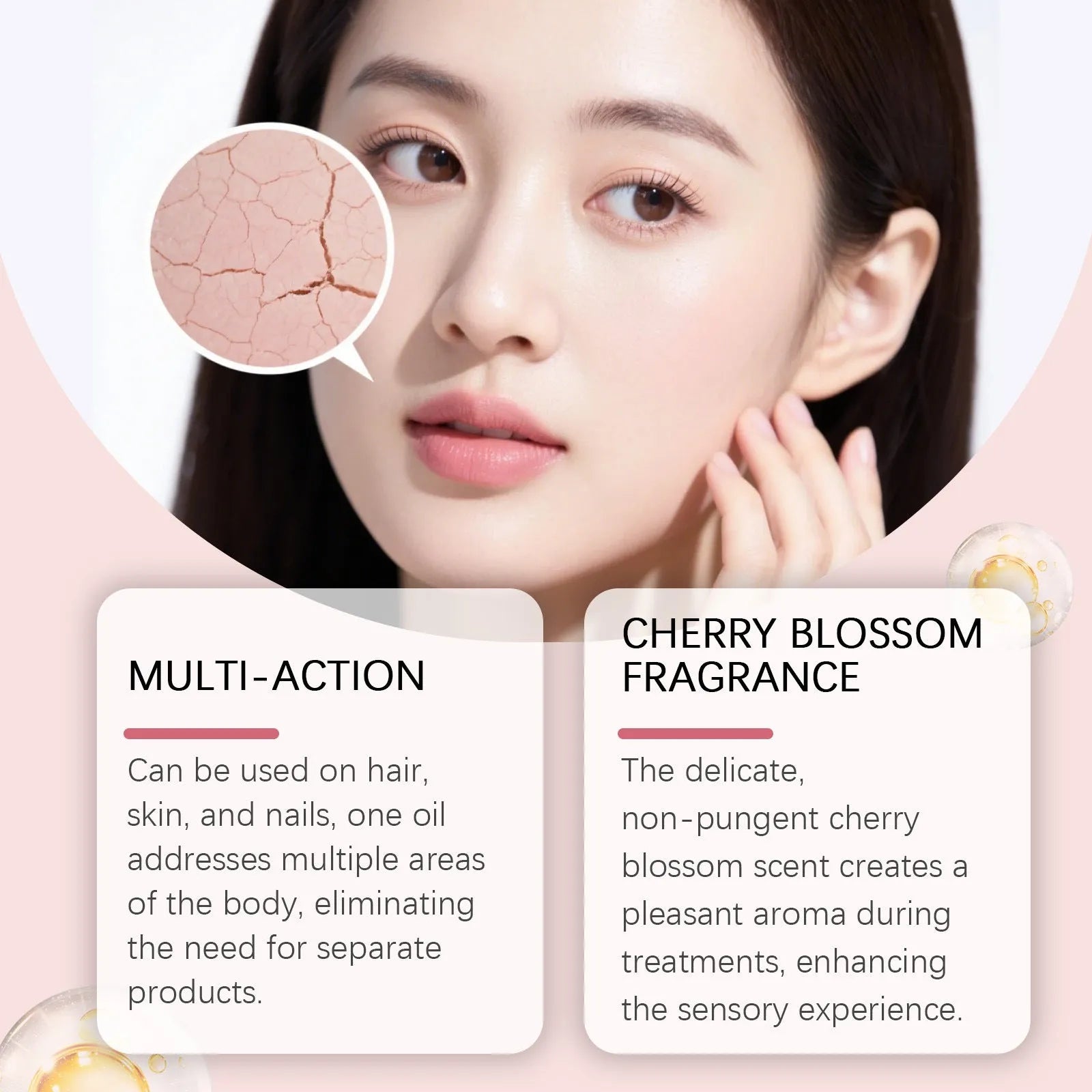 30ml bottle of cherry blossom nourishing care oil with shea butter and vitamin E