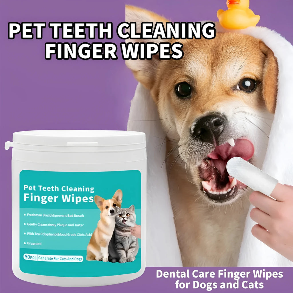 Disposable pet cleaning wipes set with ear and teeth cleaning wipes for cats and dogs