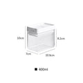 White transparent plastic storage tank for whole grains with 400ml capacity