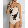 Women's one-piece bikini swimsuit with gauze skirt beach cover-up