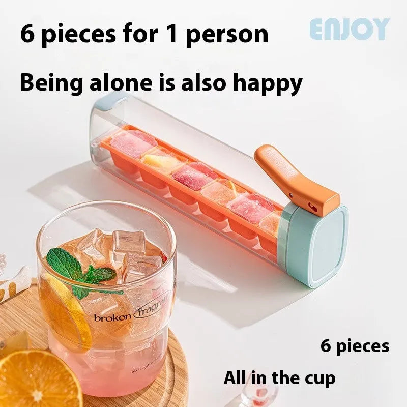 Food grade plastic ice tray with one-press release system and storage box in Maldives blue colour