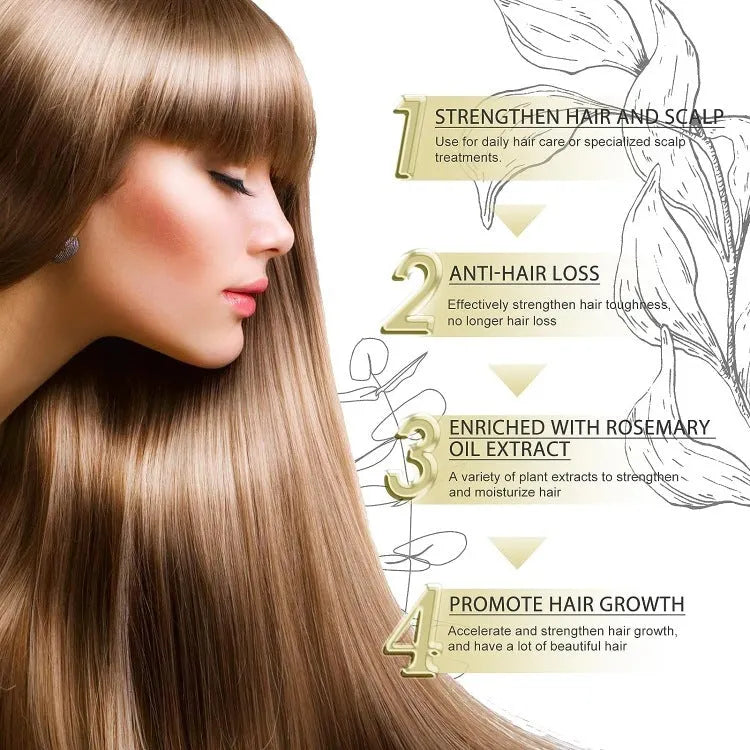 60ml bottle of yellow rosemary hair oil for damaged hair and scalp relief