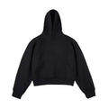 Man wearing a dark grey Chinese cotton composite hooded sweater with a removable hood and long sleeves.