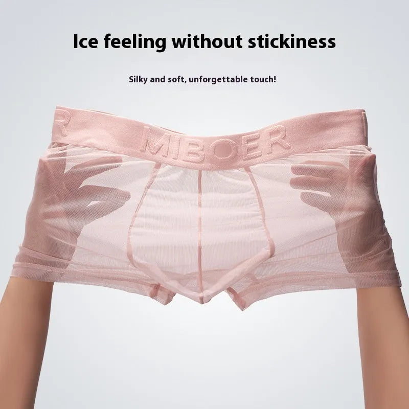 Men's thin breathable boxers in black white blue green pink skin colours