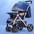 Lightweight folding reversible baby stroller with four-wheel shock absorption in multiple colour options