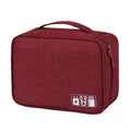 Cationic fabric organiser bag for cables and electronic accessories in multiple colours.