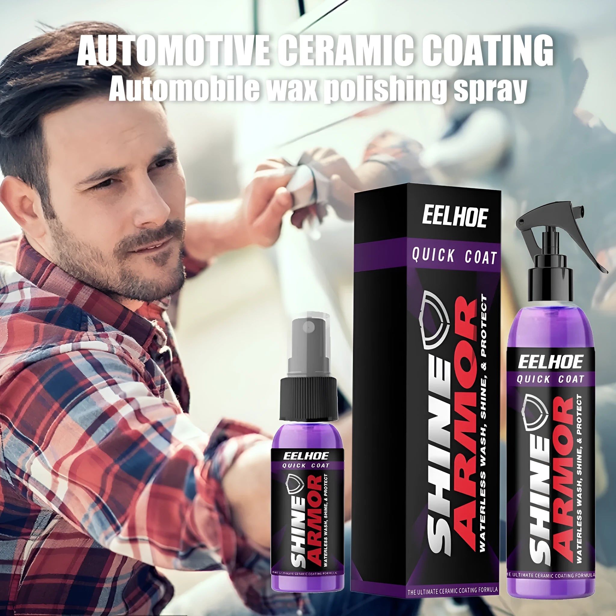 Purple automobile nano coating spray bottle for car paint maintenance