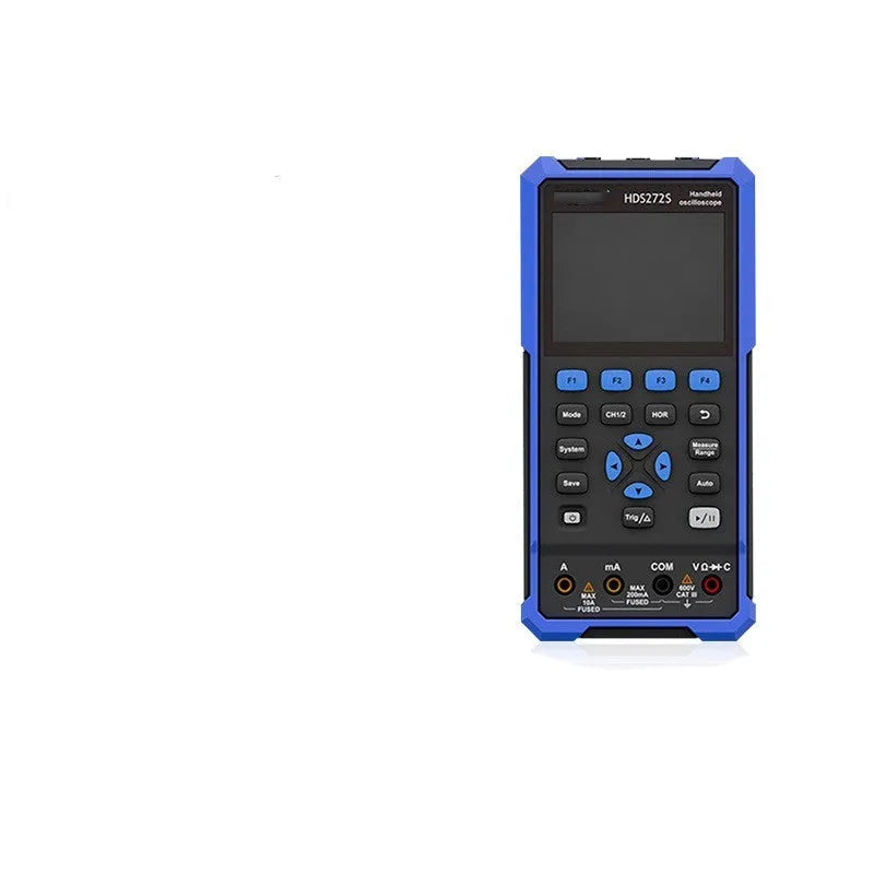 Owon HDS272 handheld digital oscilloscope with probes and accessories for portable electronics testing