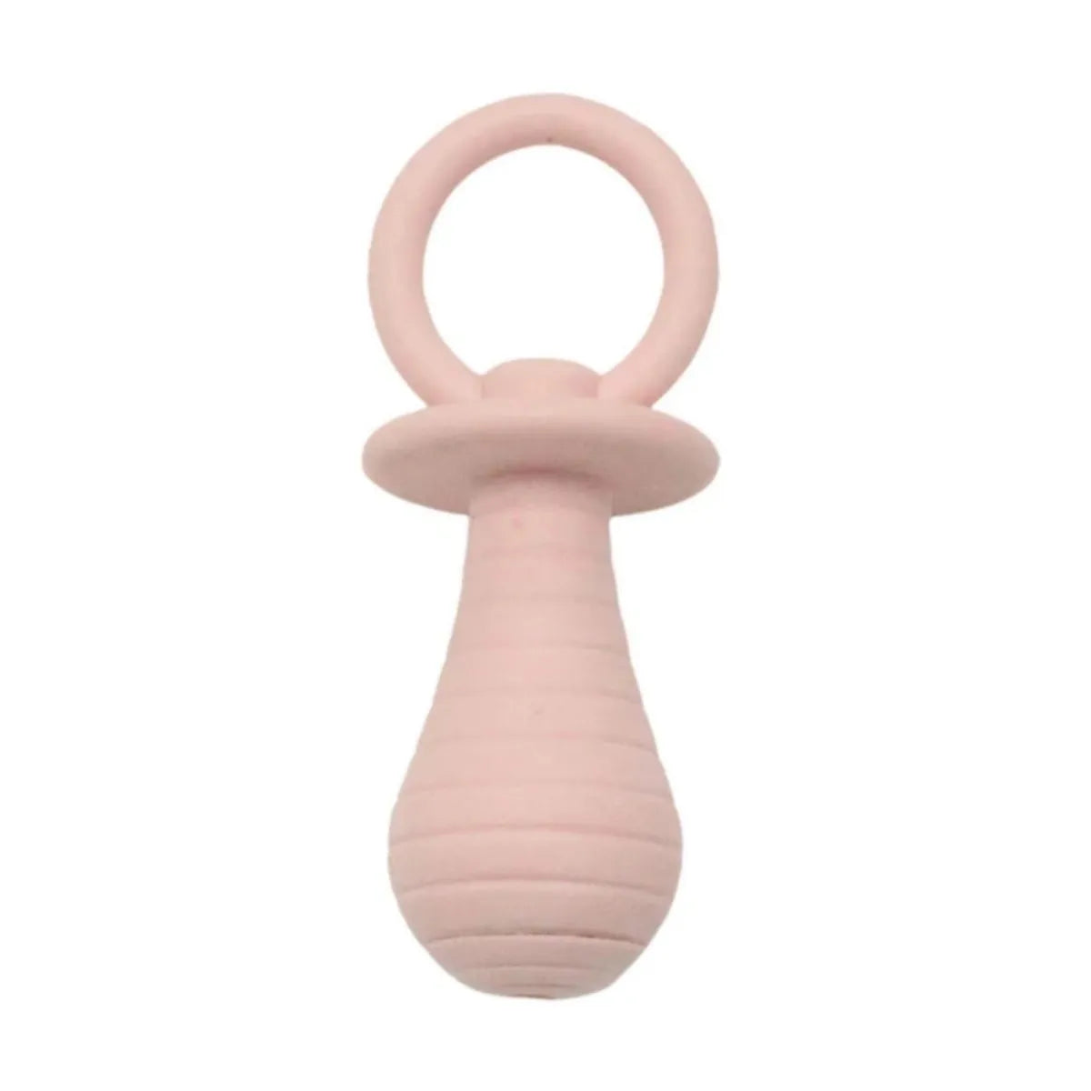 Set of four coloured TPR pet pacifier chew toys with squeakers for puppies and kittens.