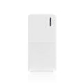 Black and white 20000 mAh power bank with multiple USB ports and plastic casing