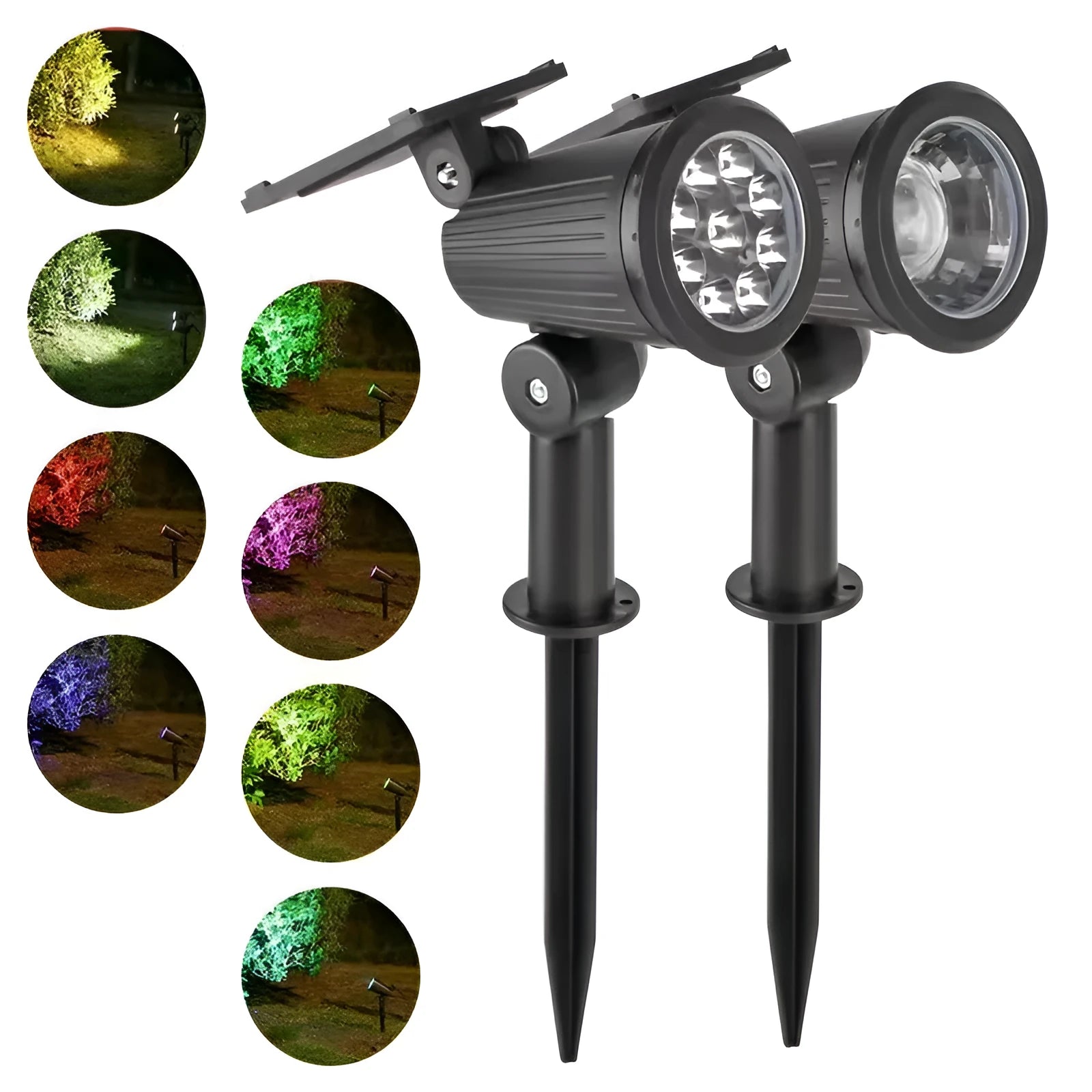 New outdoor solar waterproof lighting spotlight in flower shape, plastic, 1LED or 9LED options
