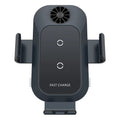C35 colour car wireless phone charger holder mounted on an air vent, showing automatic clamping arms.