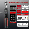 Digital display torque wrench showing electronic readout with chrome-vanadium steel construction