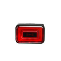 Smart radar detection bicycle taillight with double bracket mount, showing Type-C charging port.