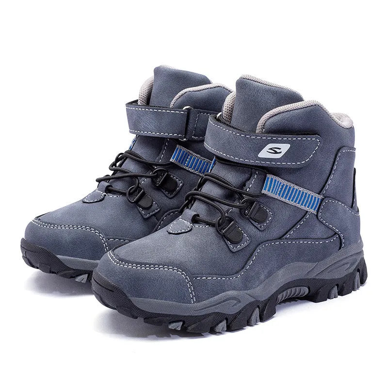 Hobby Bear black children's waterproof Martin boots with non-slip rubber soles