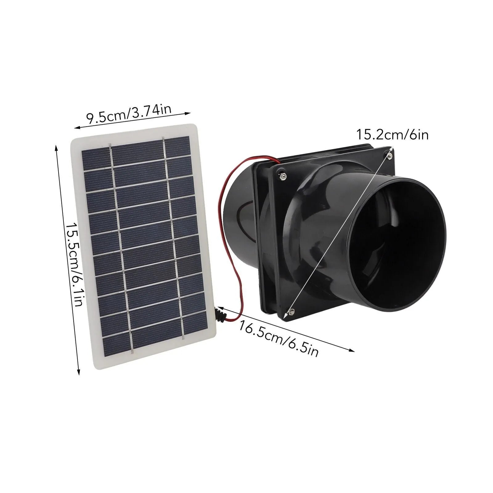 10W solar waterproof double exhaust fan with monocrystalline silicon panel and plastic flange mount