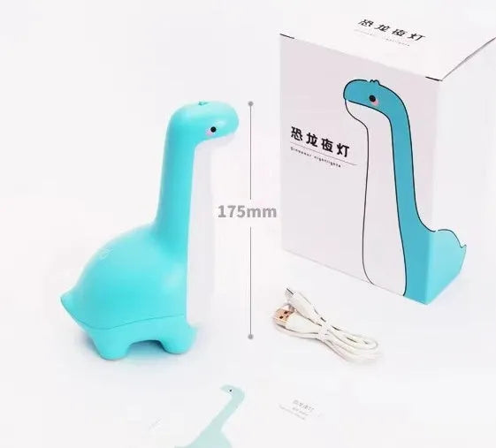 Cute dinosaur night light with 3000K warm glow in lemon yellow, USB rechargeable for kids bedroom decoration