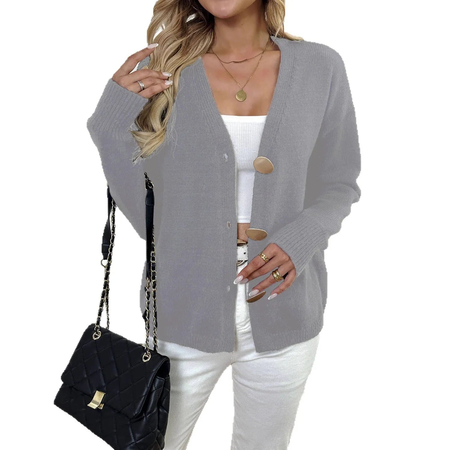 Women's deer plush long sleeve coat with irregular cut and princess sleeves in black colour