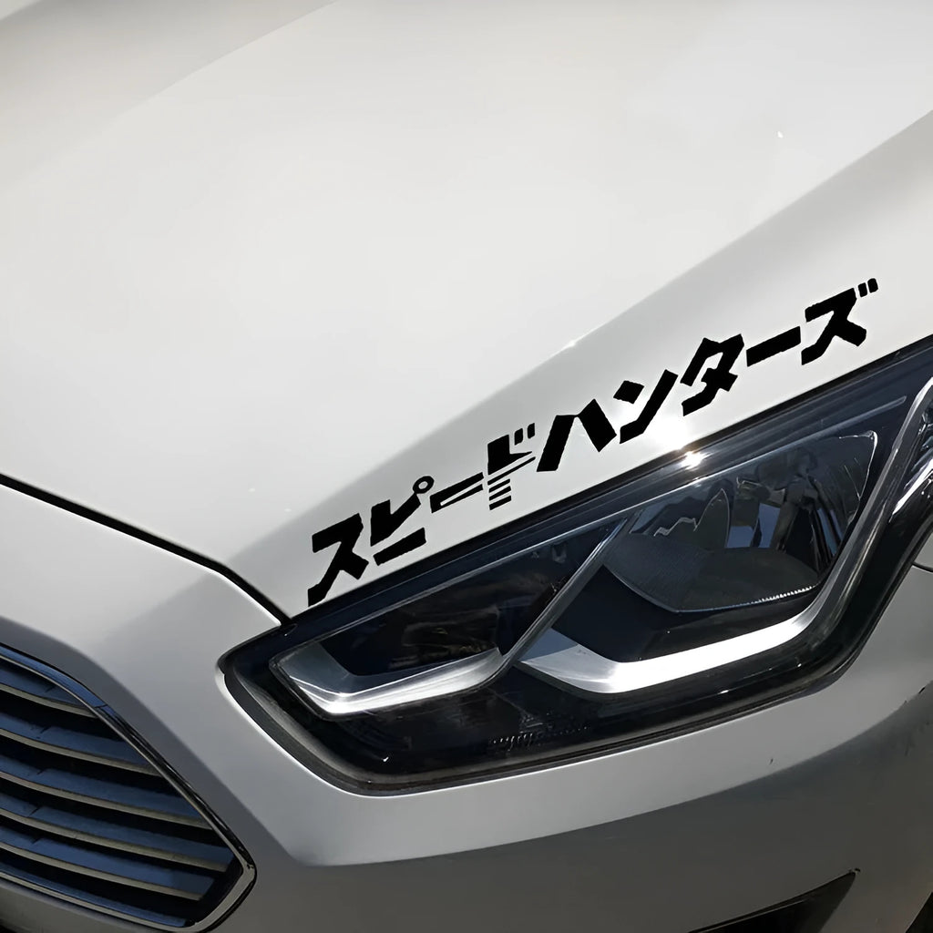 35x35cm square reflective Japanese car sticker on vehicle window