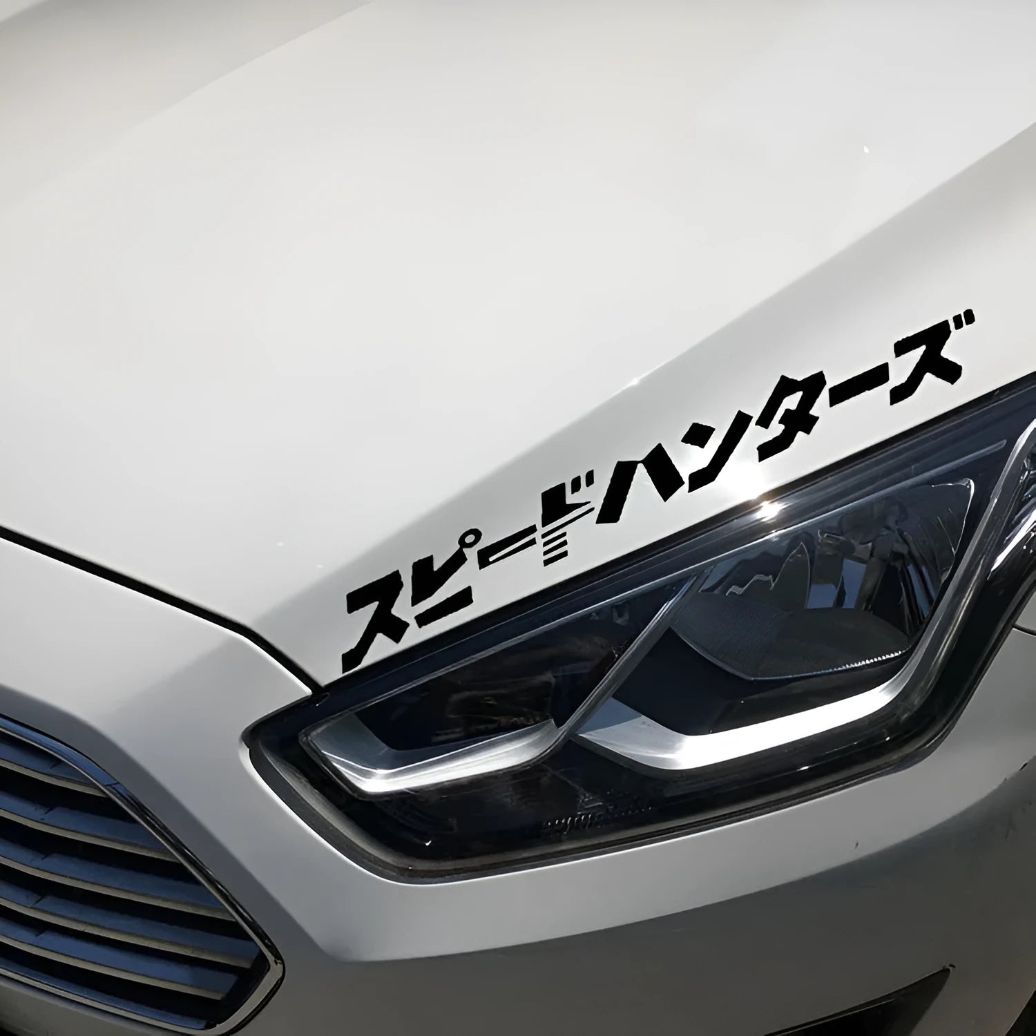 35x35cm square reflective Japanese car sticker on vehicle window