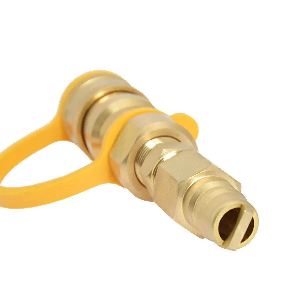 Brass 3/8 inch gas tank connector with American standard thread for propane conversion