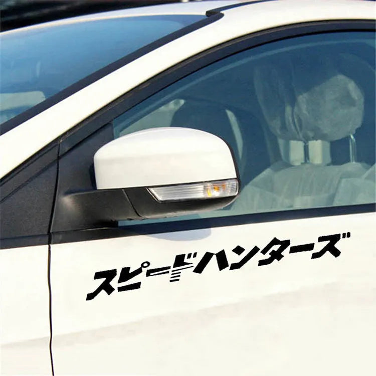 35x35cm square reflective Japanese car sticker on vehicle window