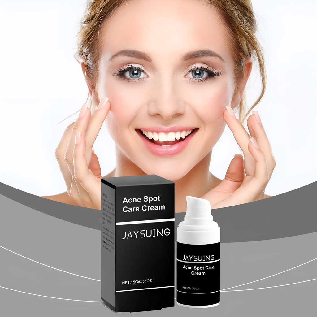 15g tube of acne cream with mint leaf and tea tree oil for facial blemish treatment