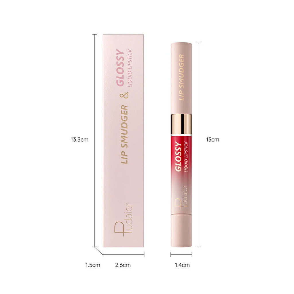 Double-headed lipstick lip gloss with matte finish in ten colour options