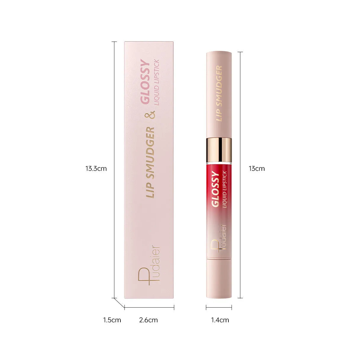 Double-headed lipstick lip gloss with matte finish in ten colour options