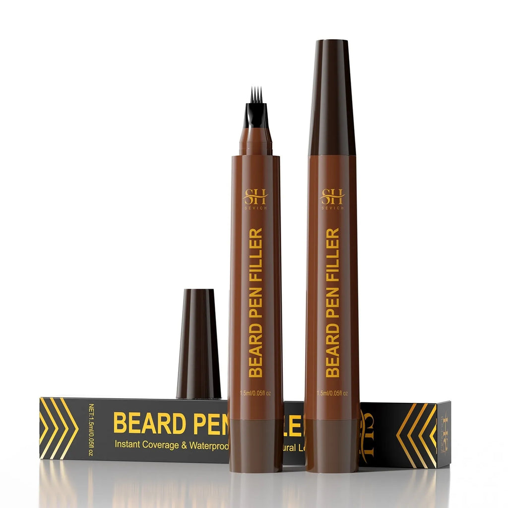 Men's waterproof beard and eyebrow filler pencil in black and dark brown options