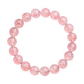 Strawberry quartz crystal bracelet with 10-10.8mm geometric balls in natural white water colour