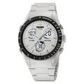 Casual digital watch with a camouflage strap and a digital display, showing 50m waterproof rating.