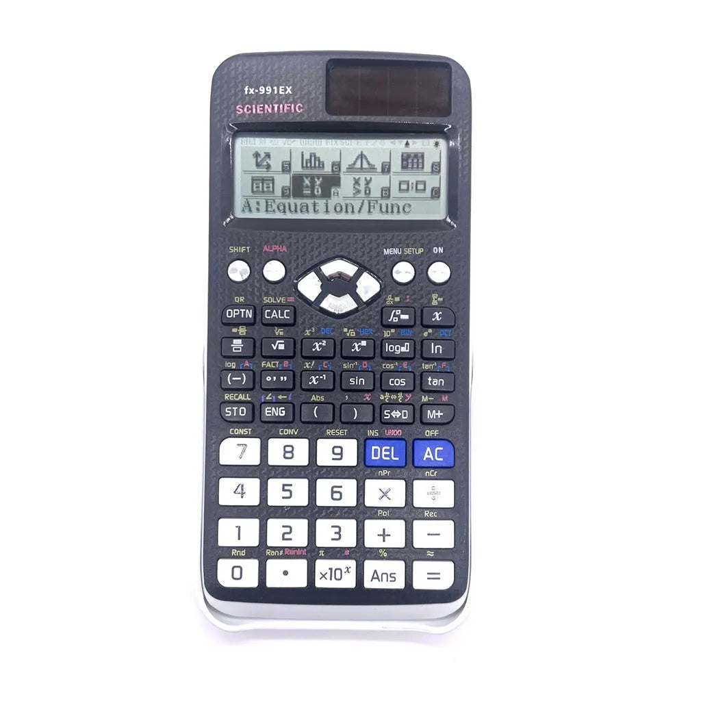CASIO 991EX solar scientific calculator in black, blue, or pink colour options