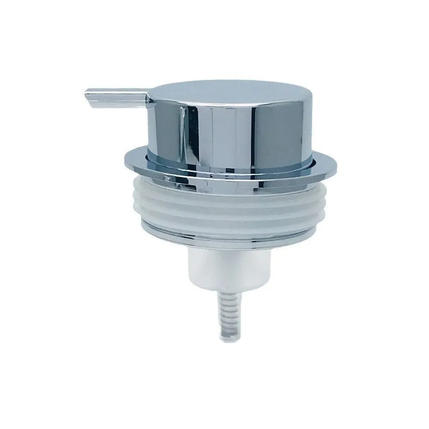 Foam pump for facial cleanser with large hand-push head in gold finish