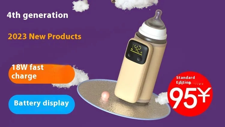 Universal baby bottle insulation cover with heating function and 8000mAh fast-charge battery