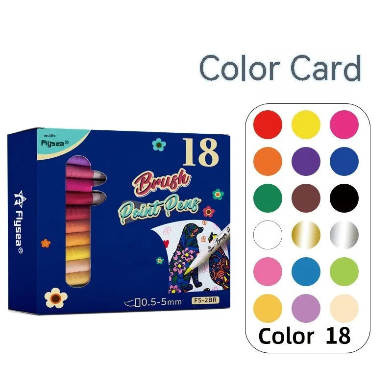Set of soft head gouache brush marker pens for hand painting and card decoration