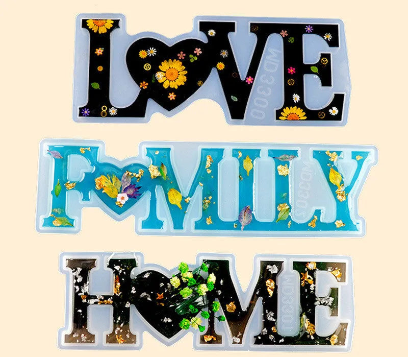 Silicone epoxy mould for resin letter crafts with love and English designs