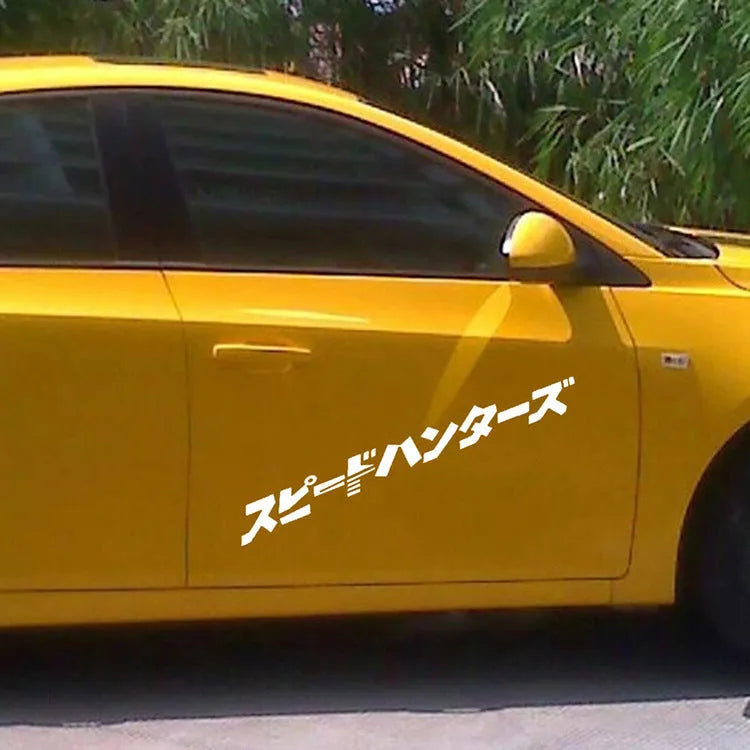 35x35cm square reflective Japanese car sticker on vehicle window
