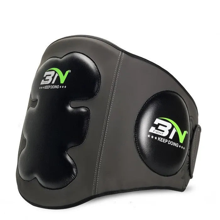 Sanda boxing waist protection target in dark grey with thickened padding for chest strikes