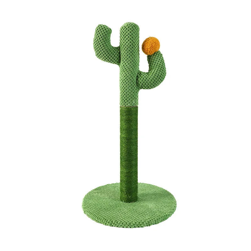 Green Masson cactus design cat scratching post and climber with sisal scratching surfaces.