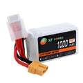 XF Power black 14.8V 1000mAh 75C lithium battery with XT60 plug for drones.