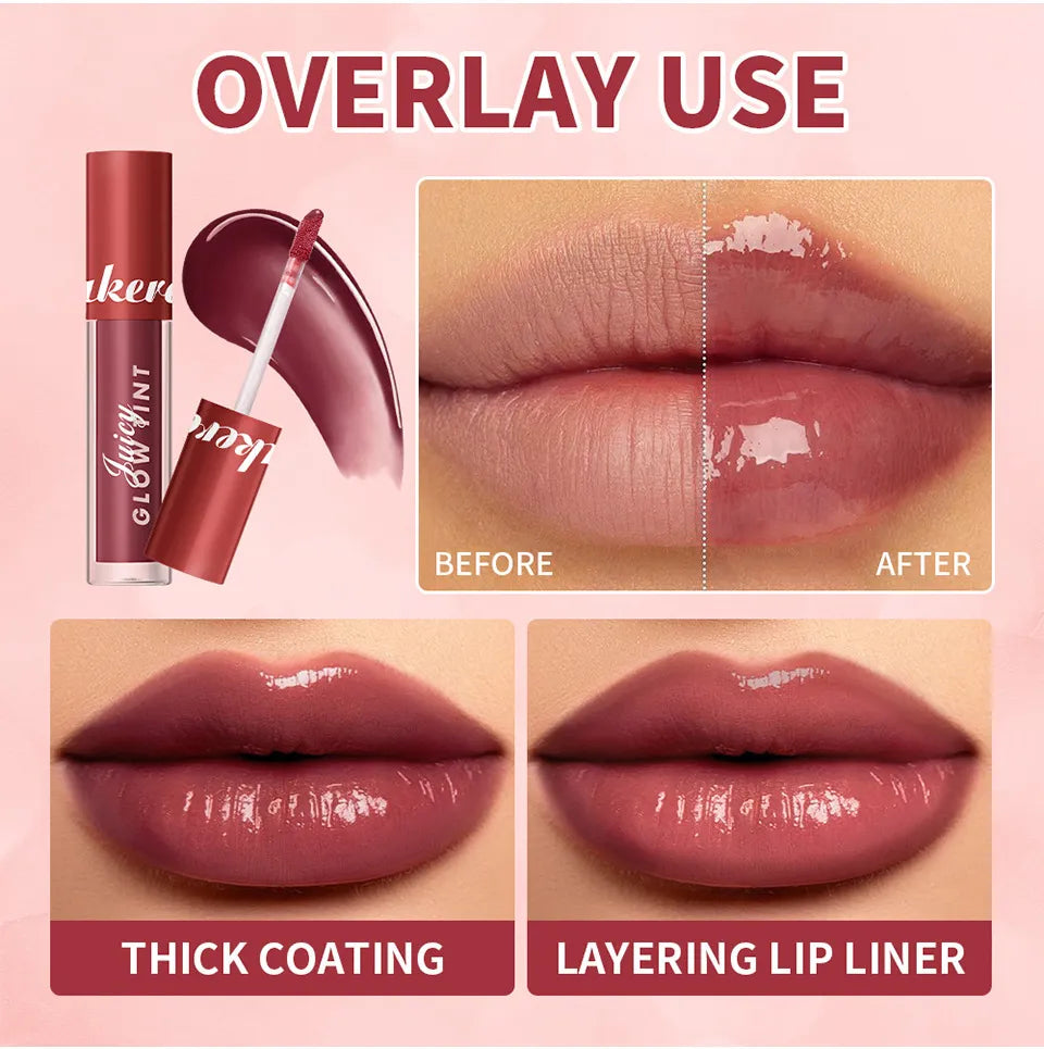 Juice Mirror Water Light Lip Lacquer: Hydrating Plumping Mirror Shine Lip Gloss & Glass Glaze for Juicy Luscious Lips