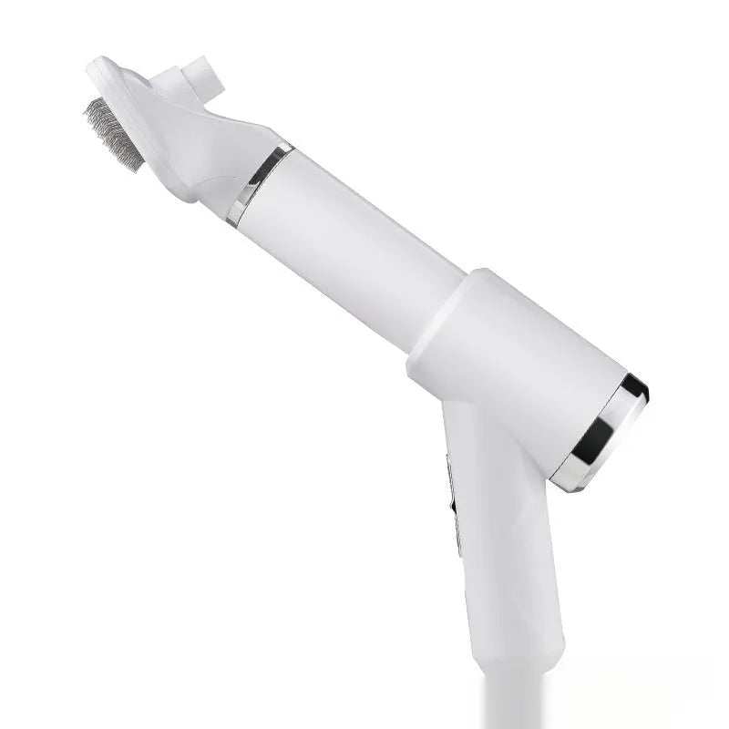 Pet hair dryer and whirlpool comb set for dog grooming with beige or blue colour options