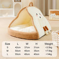 Green winter cat tent for pets with a soft blanket inside, shown in a medium size.