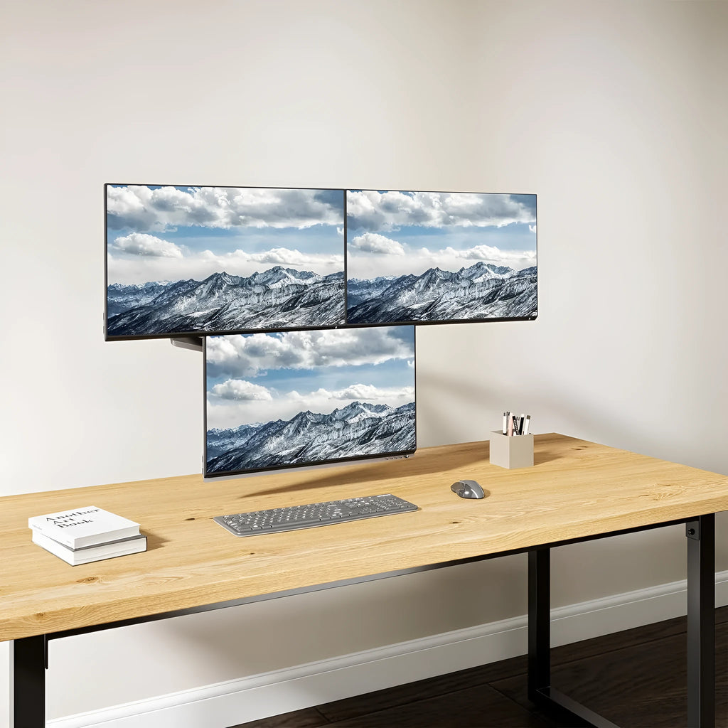 Black aluminium gas spring monitor arm for 13-27 inch computer screens