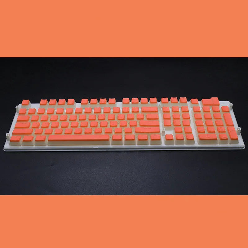 Set of 108 translucent PBT keycaps for mechanical keyboards in various colours on a white background.
